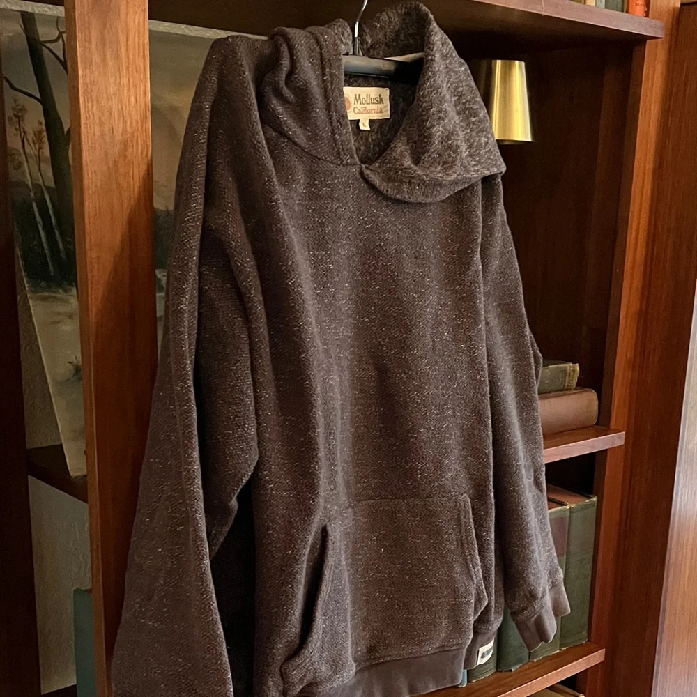 Mollusk California Men's Heather Dark Brown Crewneck Pullover - Picture 5 of 6